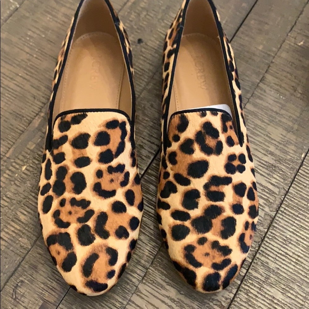 NEW never worn. JCREW leopard smoking loafers